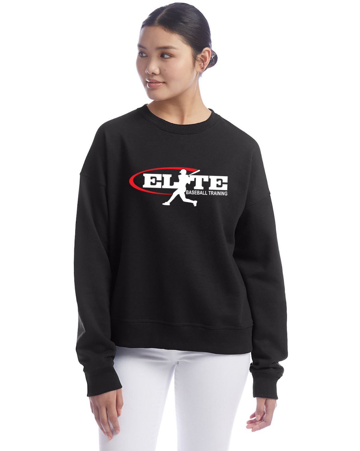 Elite Champion Women's Powerblend Crewneck Sweatshirt - S650 Black