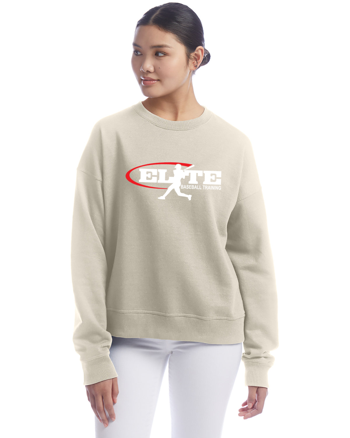 Elite Champion Women's Powerblend Crewneck Sweatshirt - S650 Sand